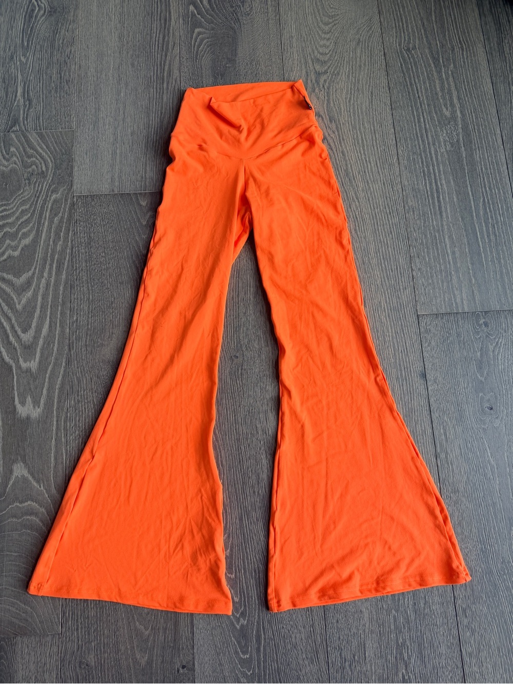 Exotica High Waisted Bells Bellbottom Pant in Bright Orange Size Small